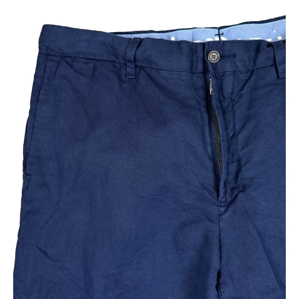 Polo Ralph Lauren Men's Straight Fit Linen Blend Pants 34x30 Navy Blue Chino